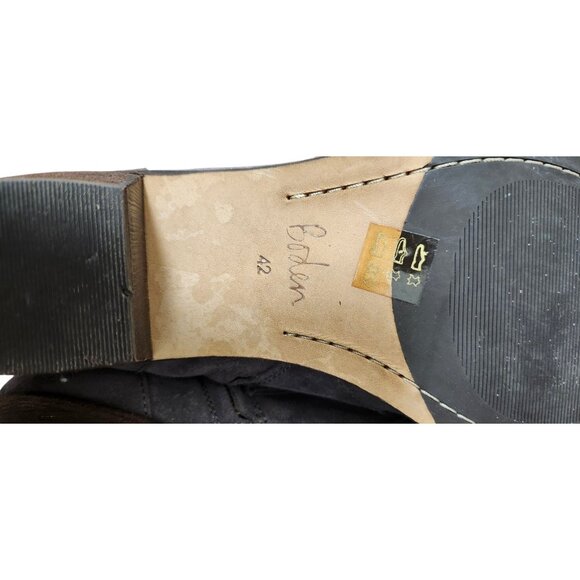 Boden Women’s Gray Suede Ankle Boots Size EU 42 Gold Buckle Strap - Picture 11 of 12